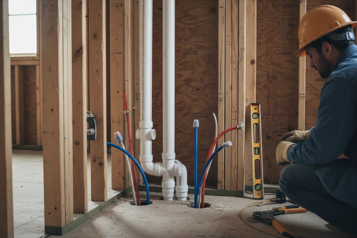 Drain and supply rough-in during Drain Cleaning in Braham